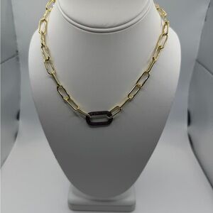 Southern Grace Gold and Black Link Necklace